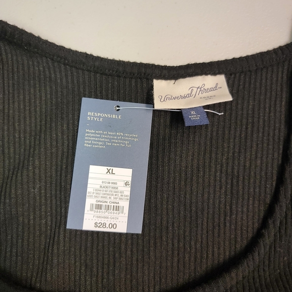 Universal Thread Black Women's Drop Waist Knit Midi Slip Dress Size XL - Picture 3 of 4